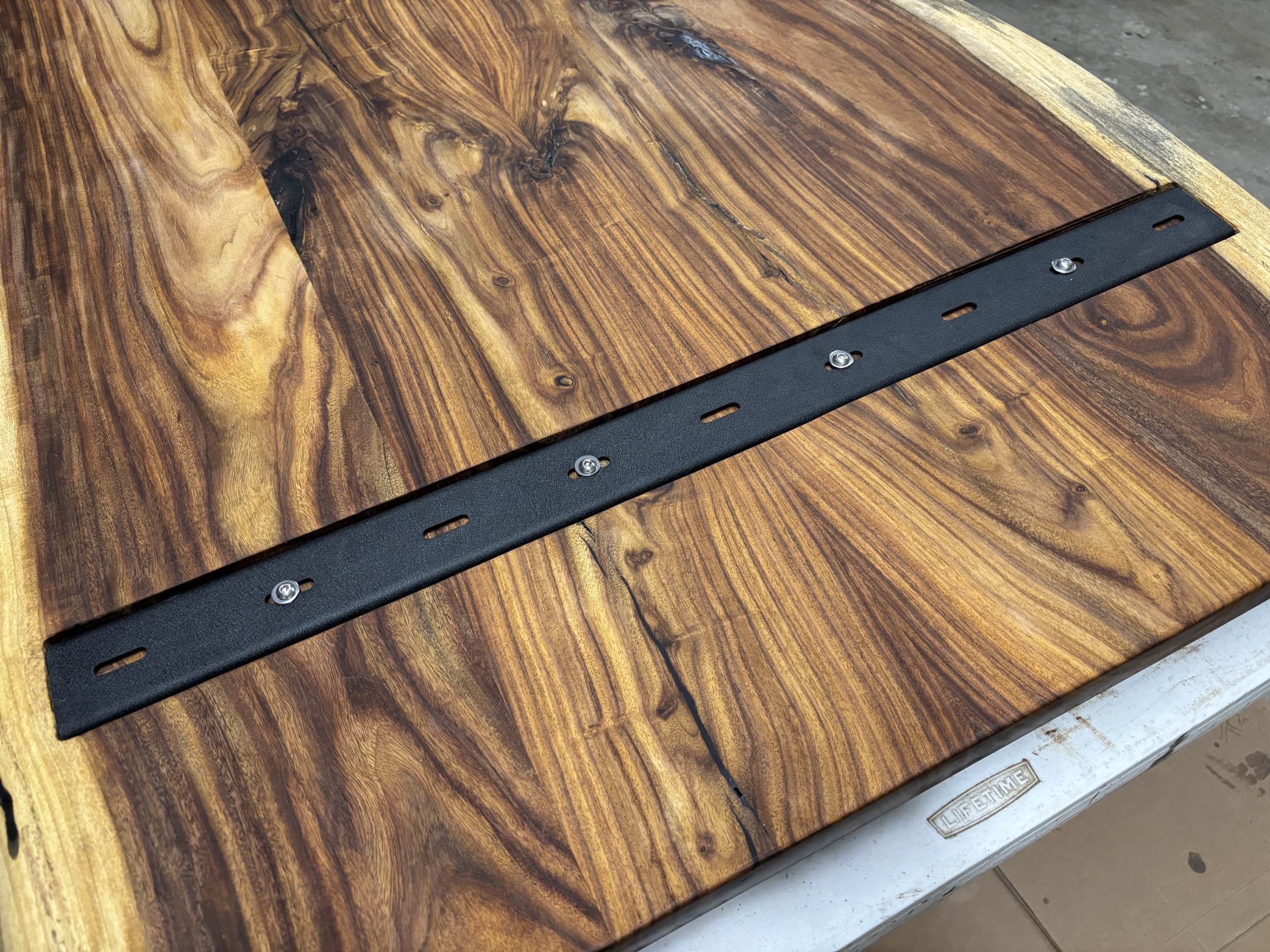 Steel C-channel on the underside