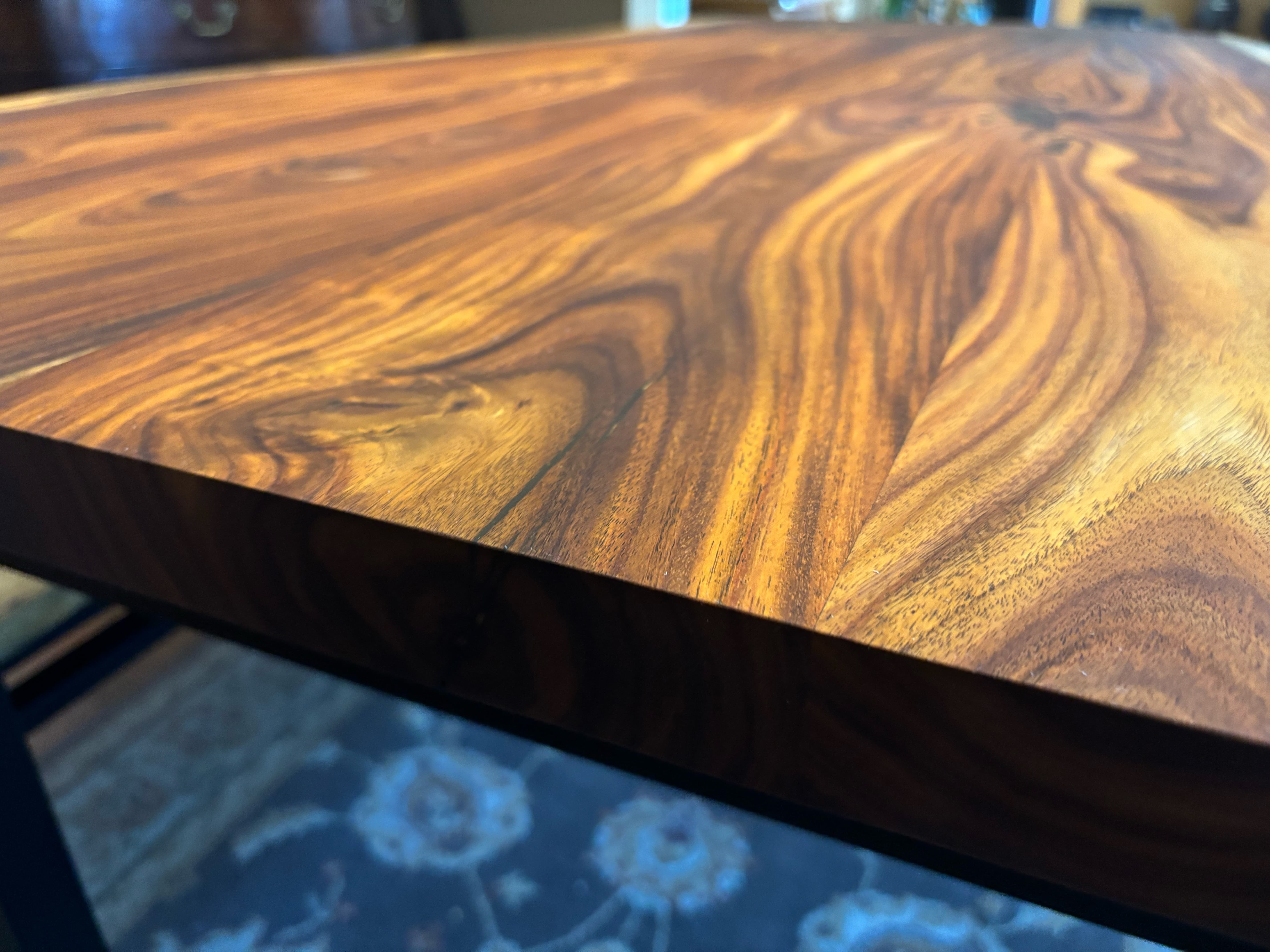 Rosewood grain and the live edge, up close