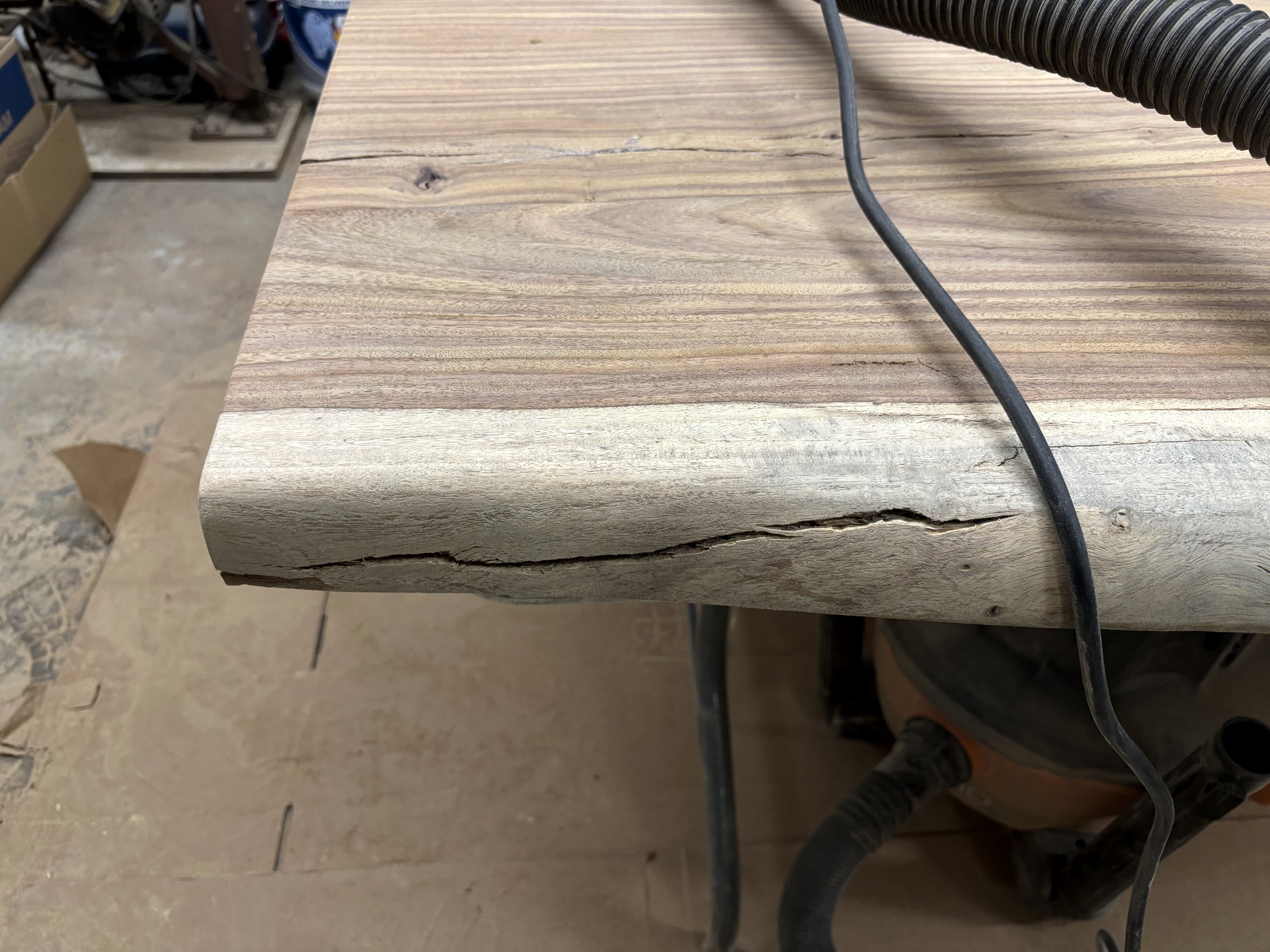 The live edge before shaping
